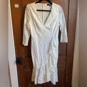 Lulus White Lace Dress Size XL